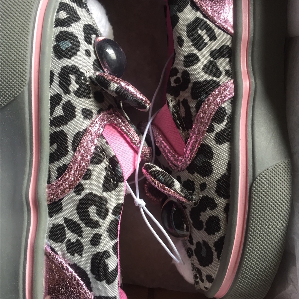 Girls Pink Leopard Sneakers